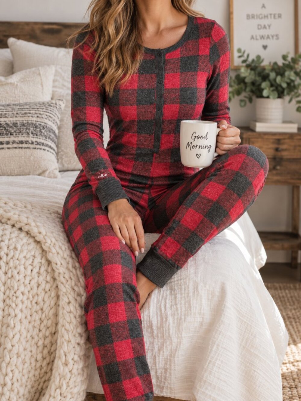 Aéropostale Checkered Pyjama Onesie MEDIUM